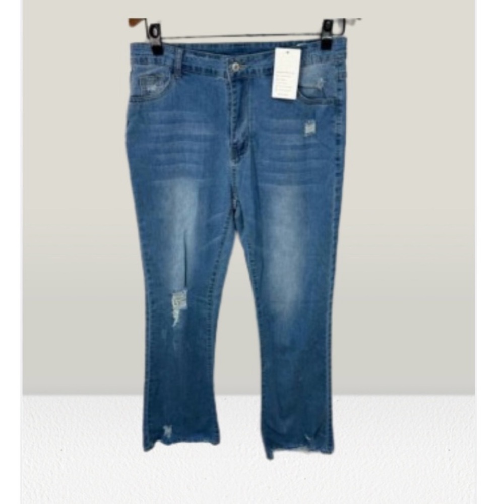 NXH Women’s Jeans sz XXL Denim Bootcut Distressed NEW #F797
